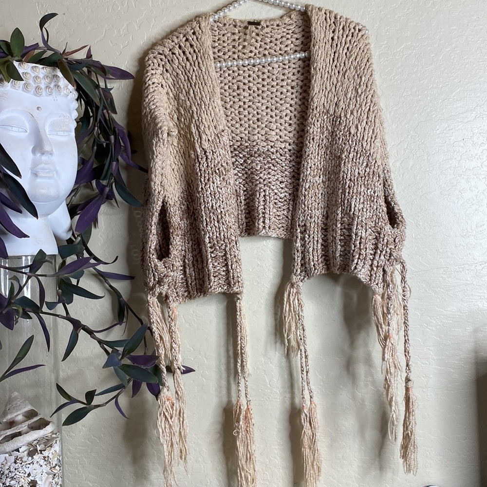 Free People boho knit cardigan shawl